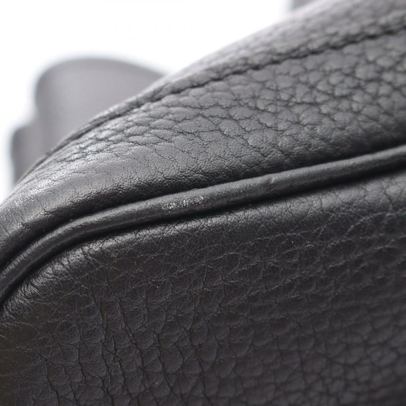 HERMES Garden party PM 手提包 K Clemence 皮革 黑色 二手 女款 SHW-5