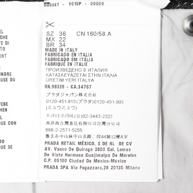 PRADA 三角形標誌牛仔鉛筆裙 棉質 黑色 36 號 二手 女款-4