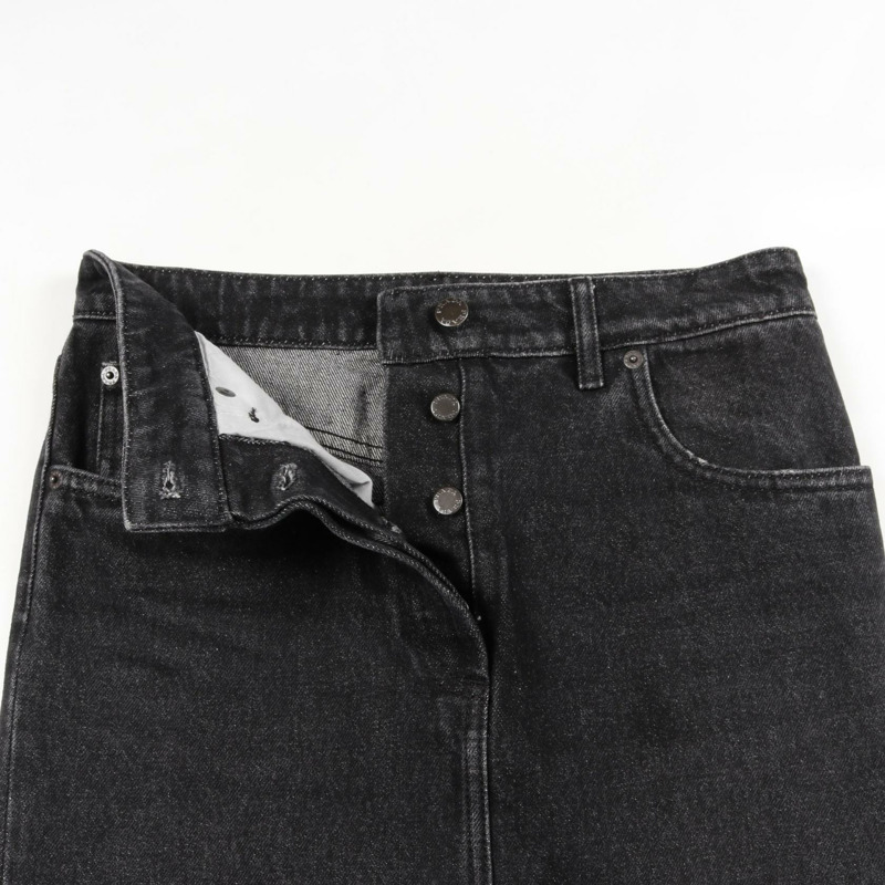 PRADA 三角形標誌牛仔鉛筆裙 棉質 黑色 36 號 二手 女款-5