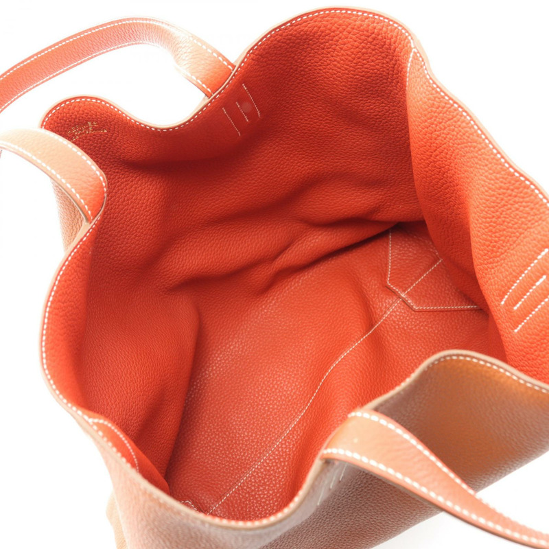 愛馬仕 Doble Sense36 手提包 Q Clemence 皮革 棕色 Sanguine 二手女士-2