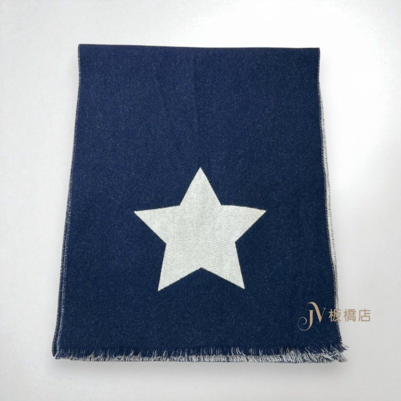 GUCCI 深藍拼米白蜜蜂羊毛圍巾-3