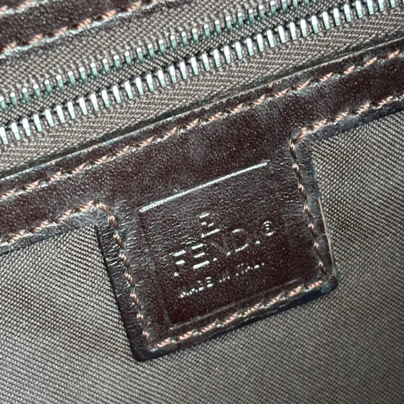 ::FENDI:: 銀釦!!經典花紋小款法棍 肩背包 腋下包 VINTAGE 手提包-31