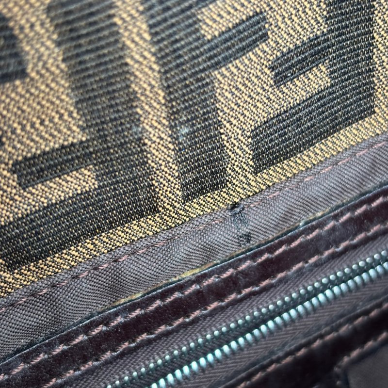 ::FENDI:: 銀釦!!經典花紋小款法棍 肩背包 腋下包 VINTAGE 手提包-37