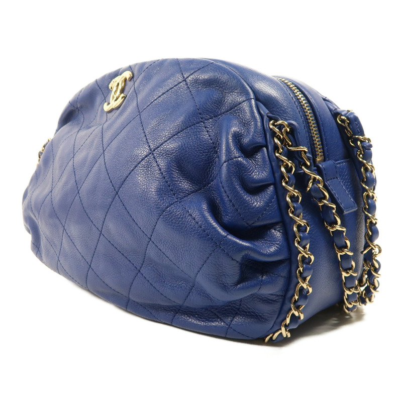 CHANEL 牛皮皮革Chain Shoulder金扣鏈帶肩背袋-2