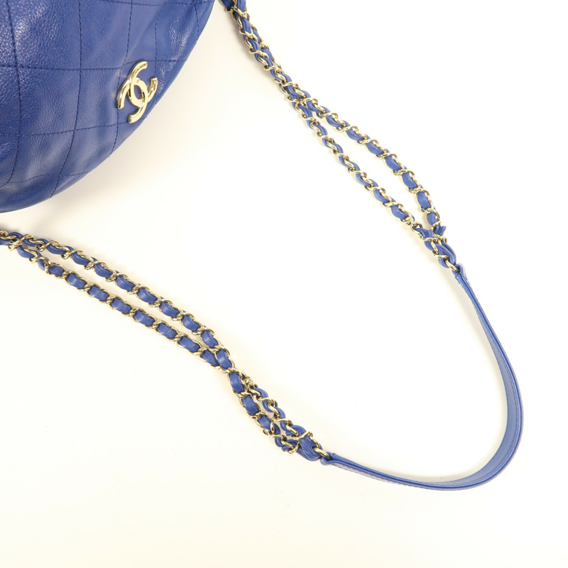 CHANEL 牛皮皮革Chain Shoulder金扣鏈帶肩背袋-4