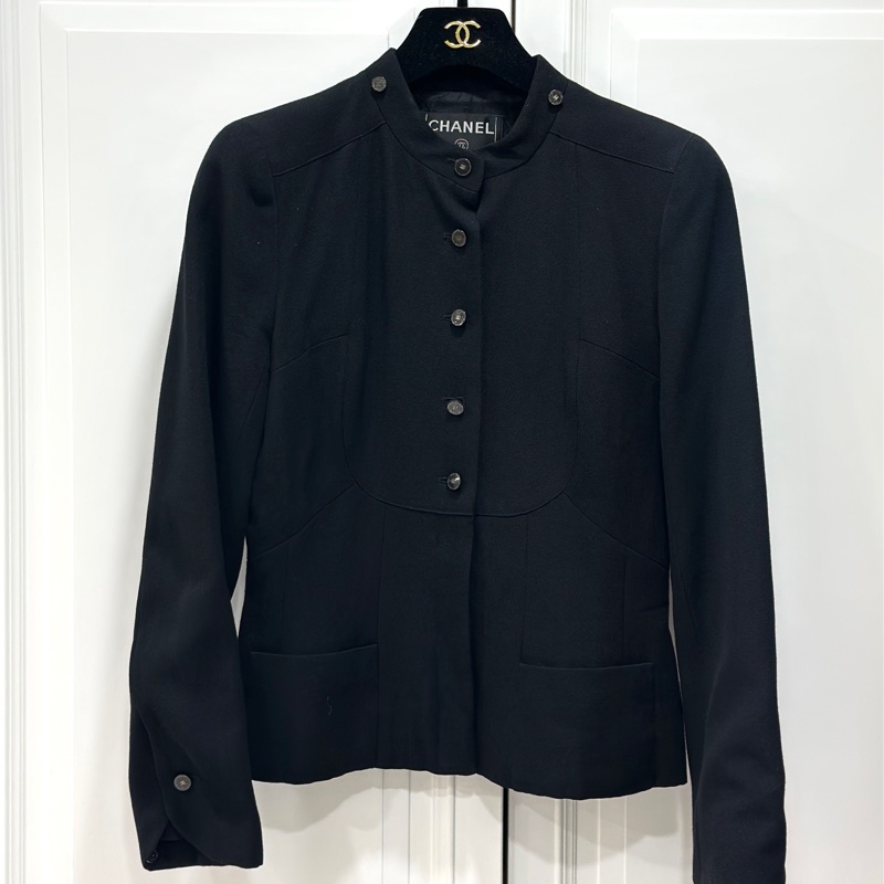 CHANEL 香奈兒 黑色 立領 西外 西裝外套 夾克 外套-2
