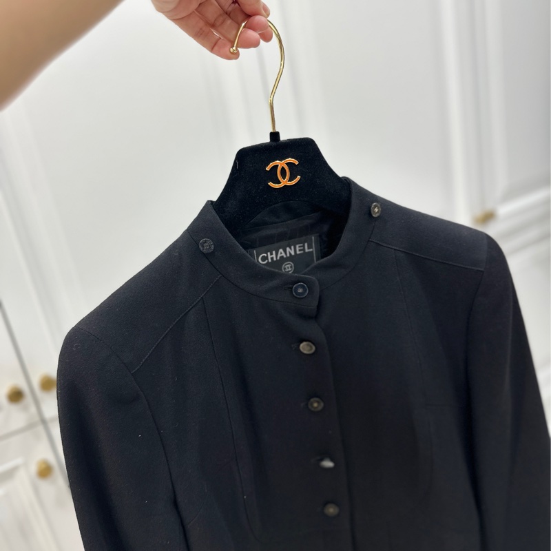 CHANEL 香奈兒 黑色 立領 西外 西裝外套 夾克 外套-4