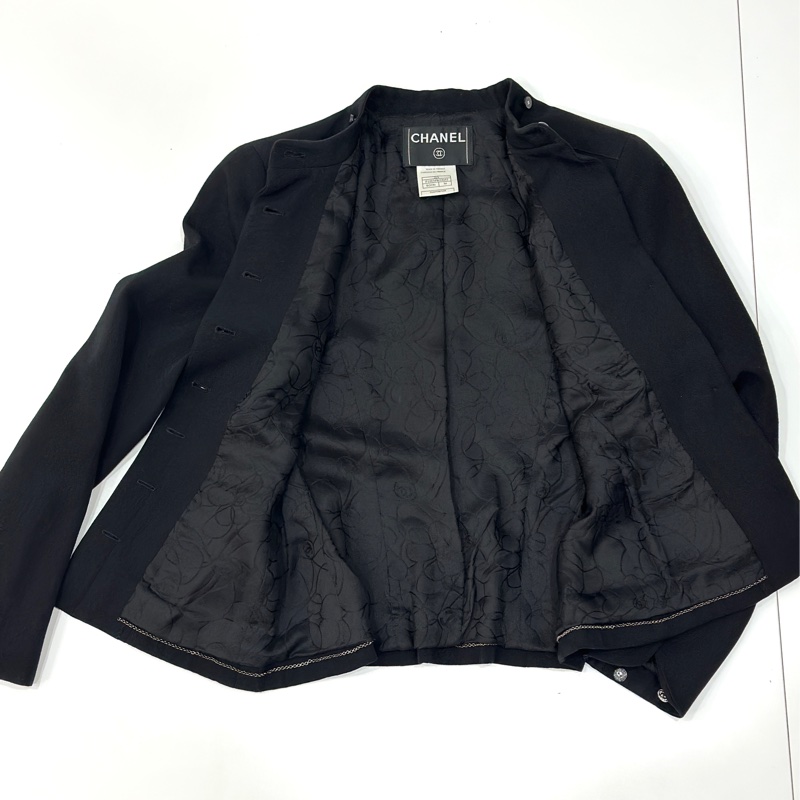 CHANEL 香奈兒 黑色 立領 西外 西裝外套 夾克 外套-15