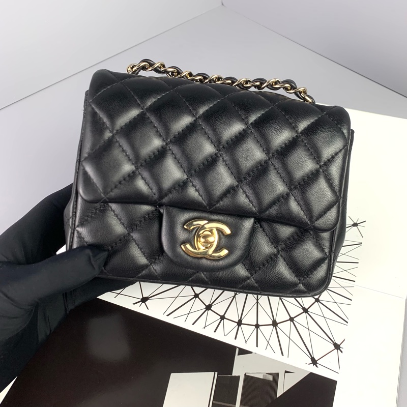 ◻️Chanel黑色淡金方胖子-芯片款-1