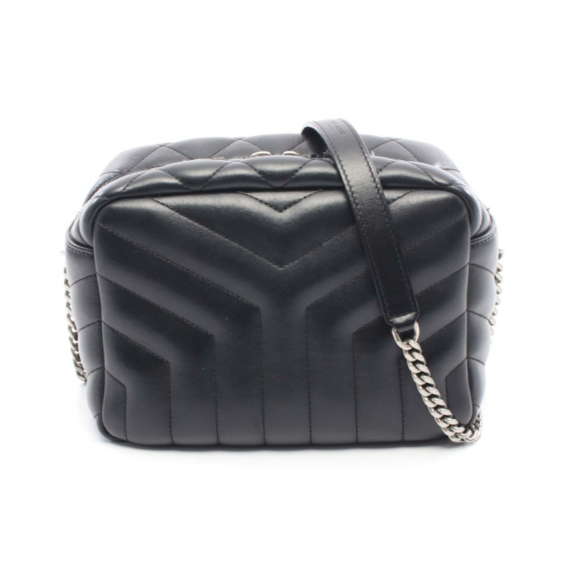SAINT LAURENT PARIS LouLou 斜背鏈條單肩包 574102 皮革 黑色-0