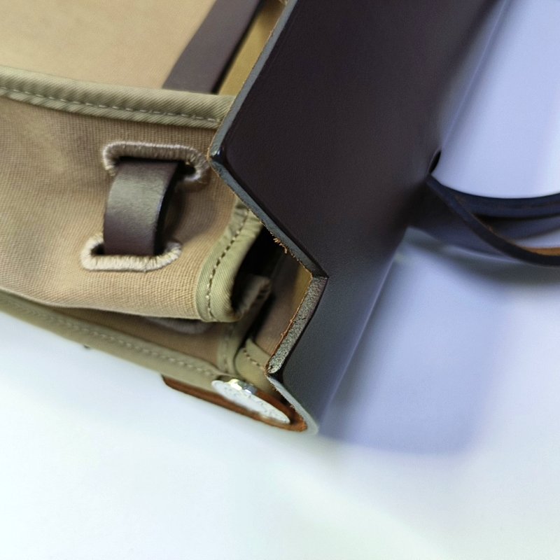 HERMÈS Herbag 31 千邑色帆布單肩包 肩背包 手提包 銀色五金-10