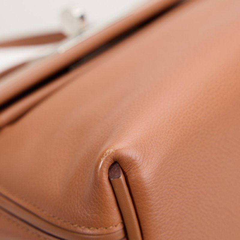 Hermès mini 2424 金棕銀扣B刻-4