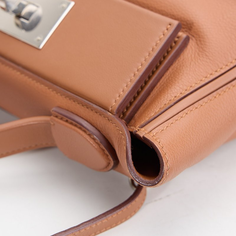 Hermès mini 2424 金棕銀扣B刻-7