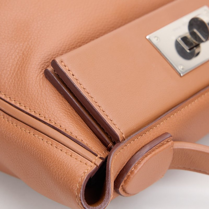 Hermès mini 2424 金棕銀扣B刻-9