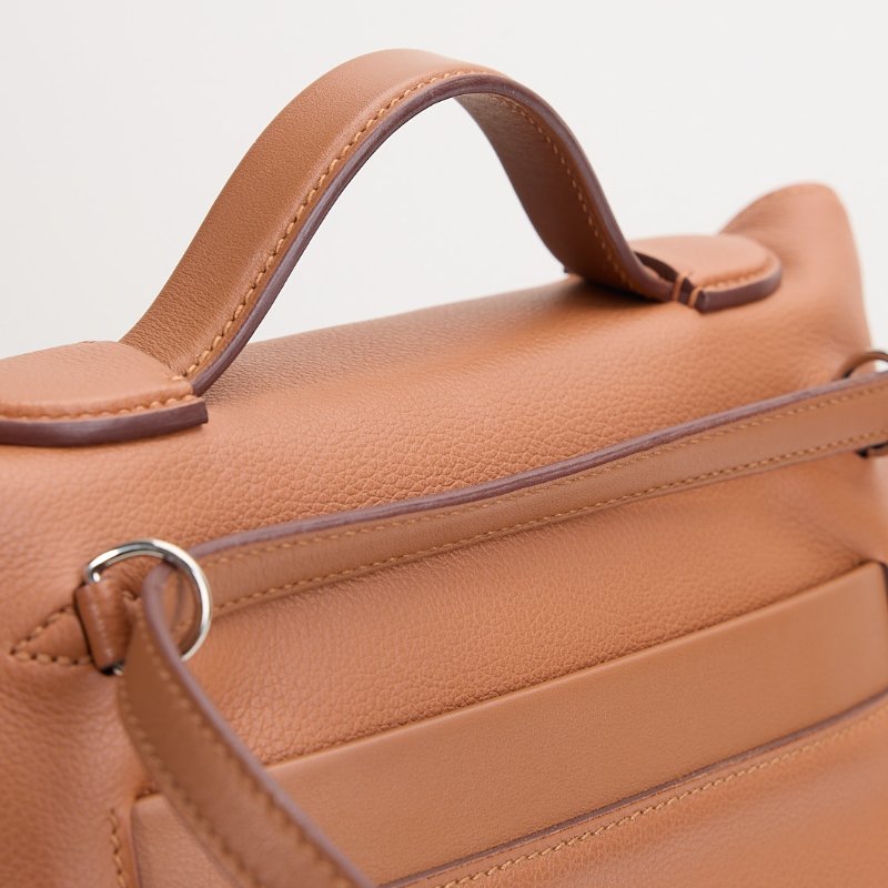 Hermès mini 2424 金棕銀扣B刻-10