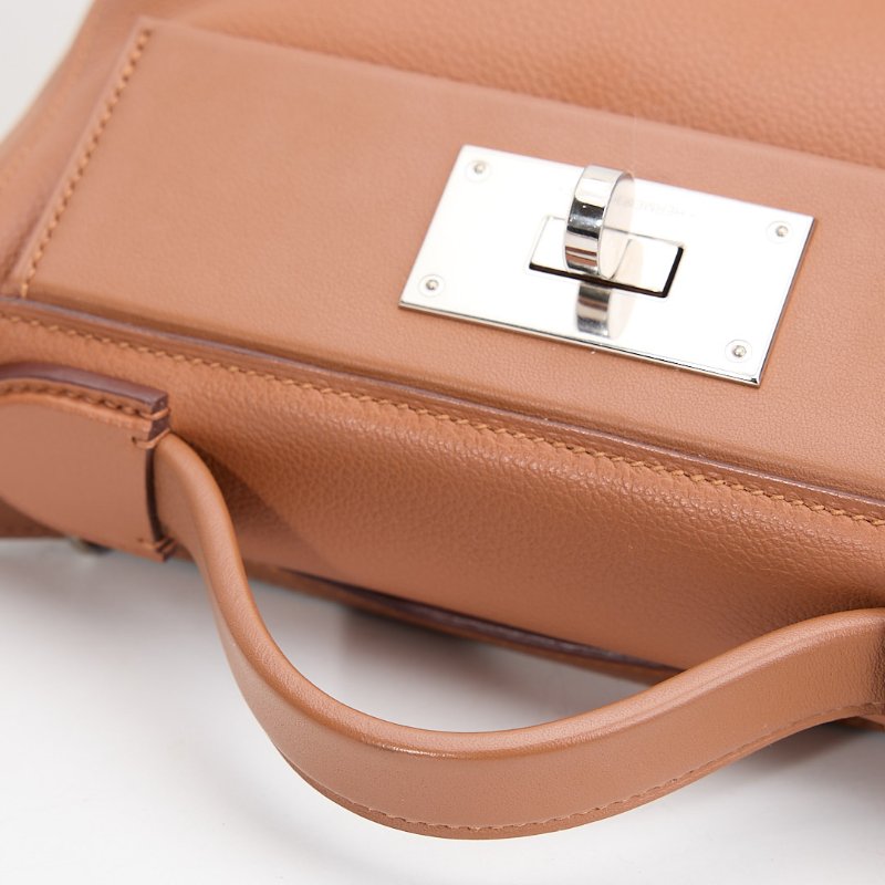 Hermès mini 2424 金棕銀扣B刻-14