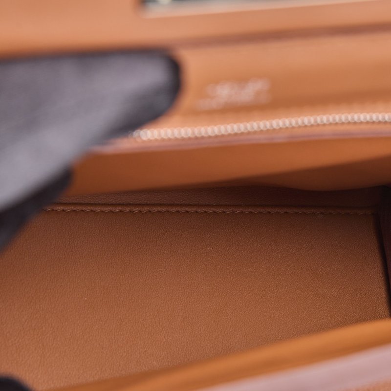 Hermès mini 2424 金棕銀扣B刻-23