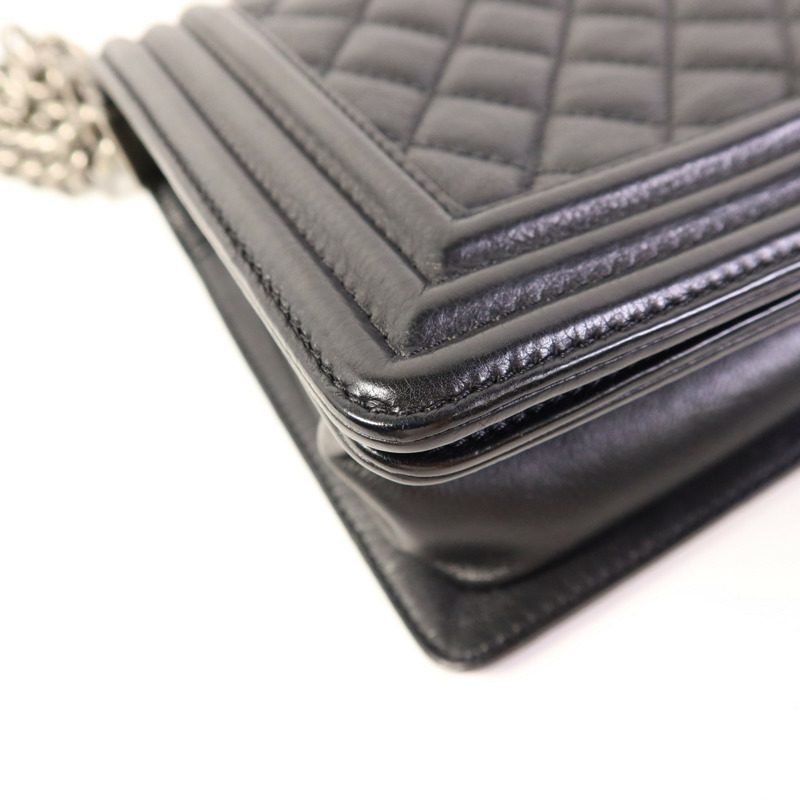 CHANEL 牛皮皮革Boy 25鏈帶肩背袋-12