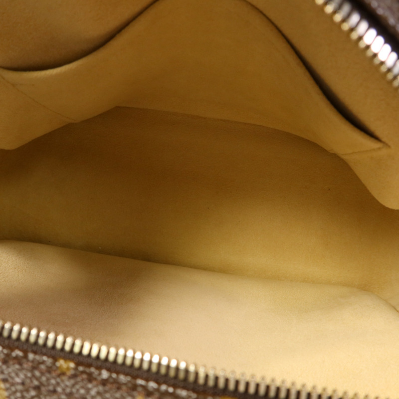 LOUIS VUITTON Monogram Manhattan PM金扣手挽袋棕色-5