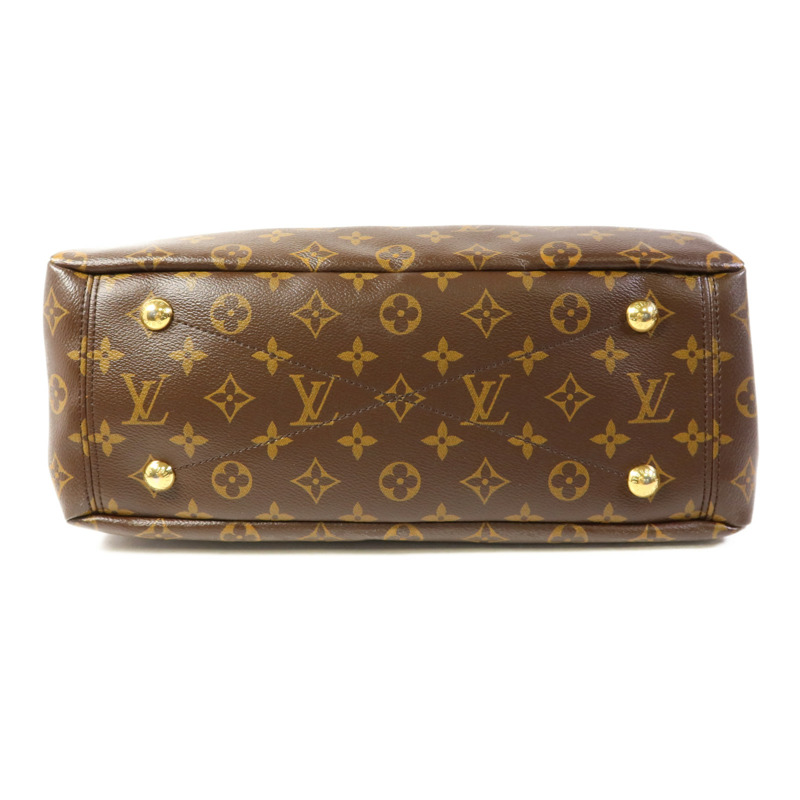 LOUIS VUITTON Monogram Pallas金扣手挽肩背兩用袋棕色/紅色-3