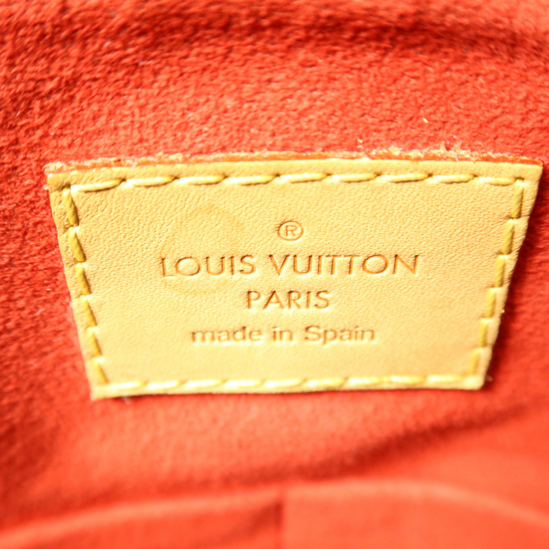 LOUIS VUITTON Monogram Pallas金扣手挽肩背兩用袋棕色/紅色-5