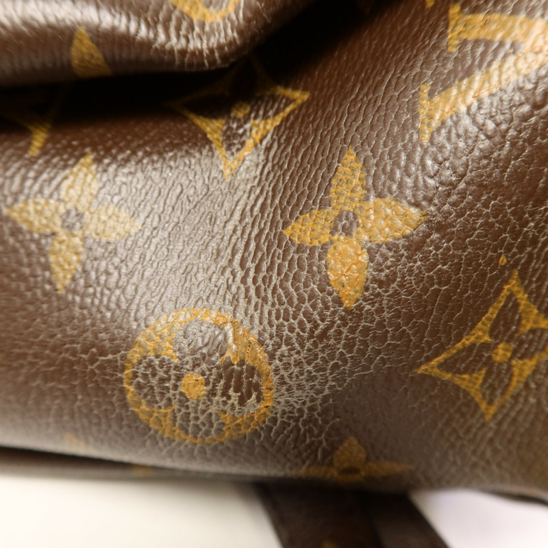 LOUIS VUITTON Monogram Pallas金扣手挽肩背兩用袋棕色/紅色-14