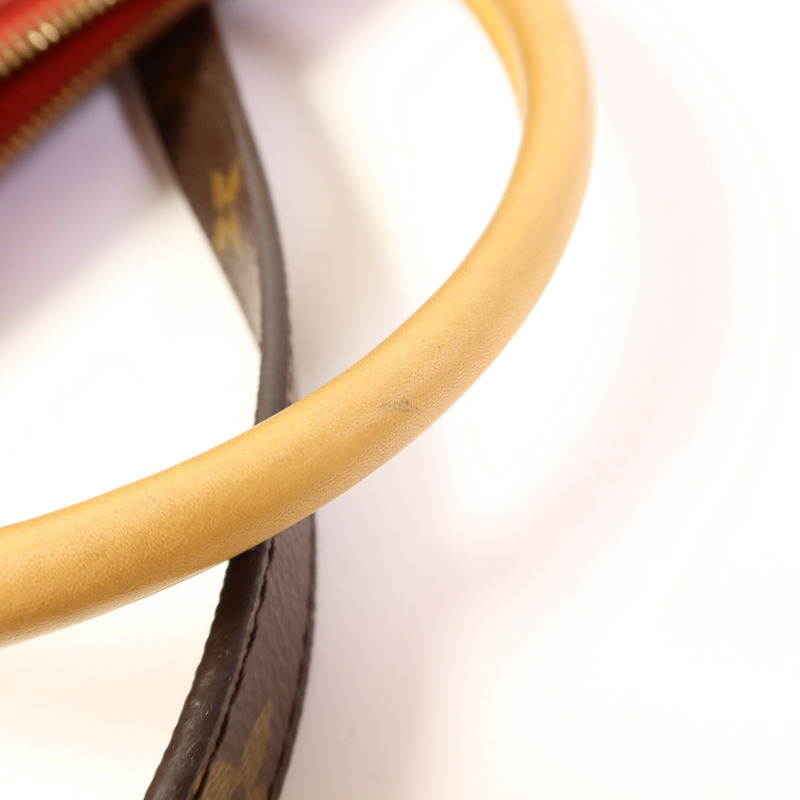 LOUIS VUITTON Monogram Pallas金扣手挽肩背兩用袋棕色/紅色-15