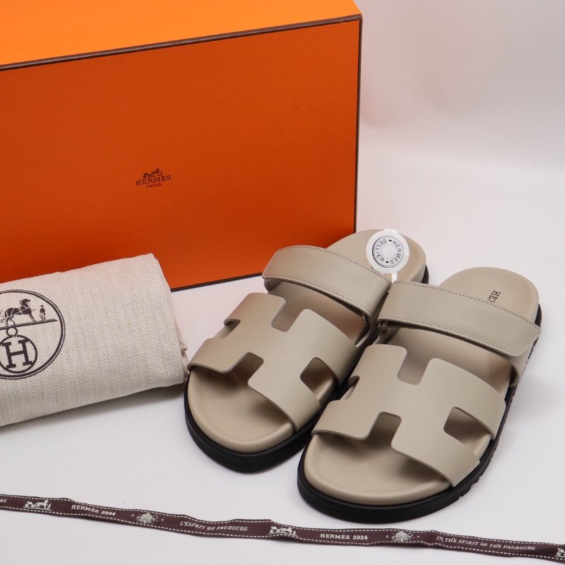 HERMES Chypre 拖鞋 - 圖紙米色 37-5