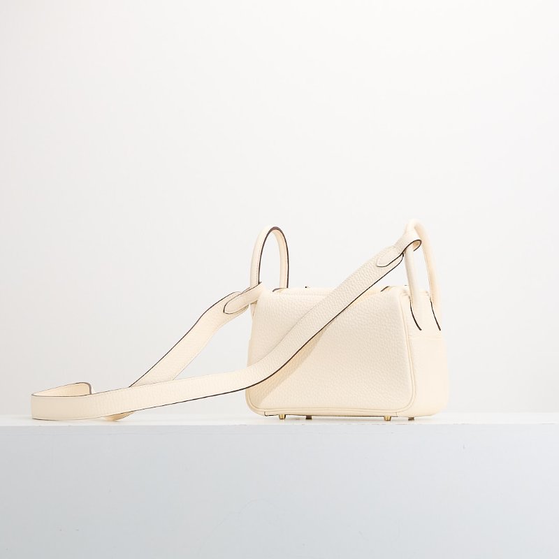 Hermès mini Lindy奶油白金扣-3