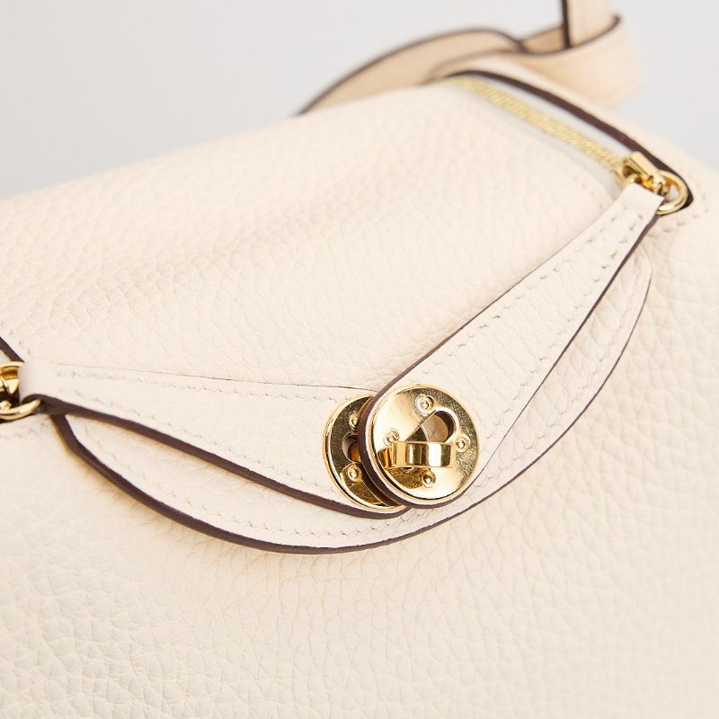 Hermès mini Lindy奶油白金扣-7