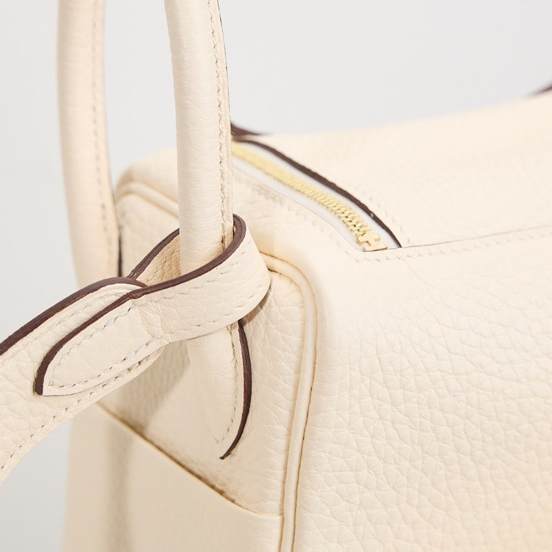 Hermès mini Lindy奶油白金扣-10