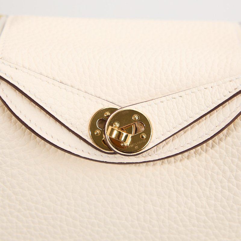 Hermès mini Lindy奶油白金扣-11
