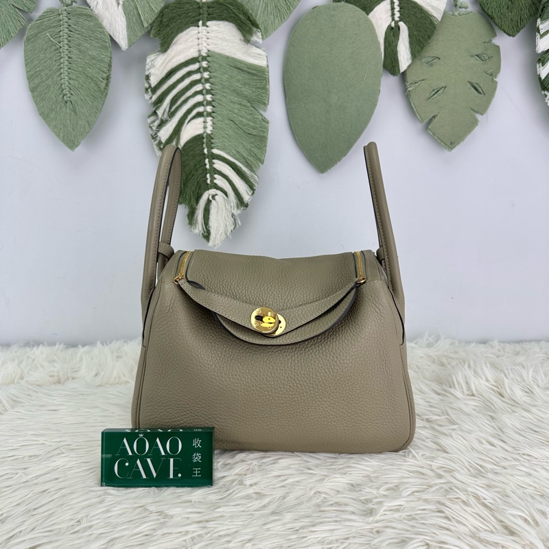 HERMES Lindy 26 鼠尾草綠色 Z Stamp 手提單肩包-0