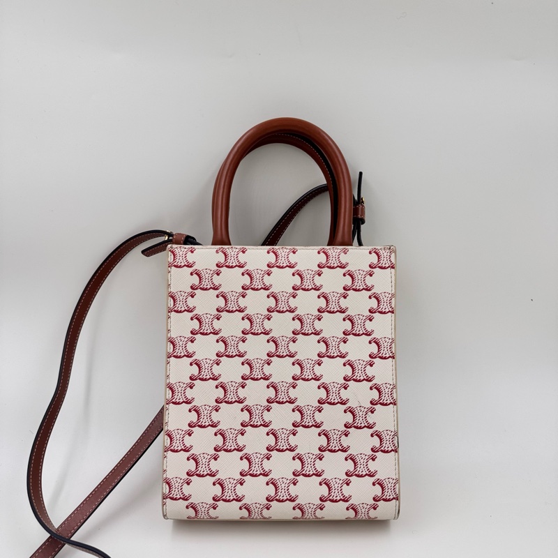 Celine / 賽琳 凱旋門花紋 红色 老花 mini Cabas 手袋-1