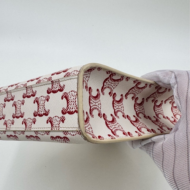 Celine / 賽琳 凱旋門花紋 红色 老花 mini Cabas 手袋-15