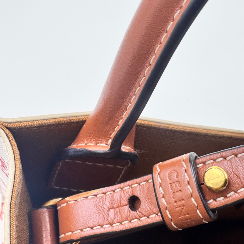 Celine / 賽琳 凱旋門花紋 红色 老花 mini Cabas 手袋-23