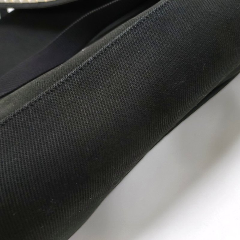 YSL 黑色帆布鉚釘雙肩包 銀色五金-10