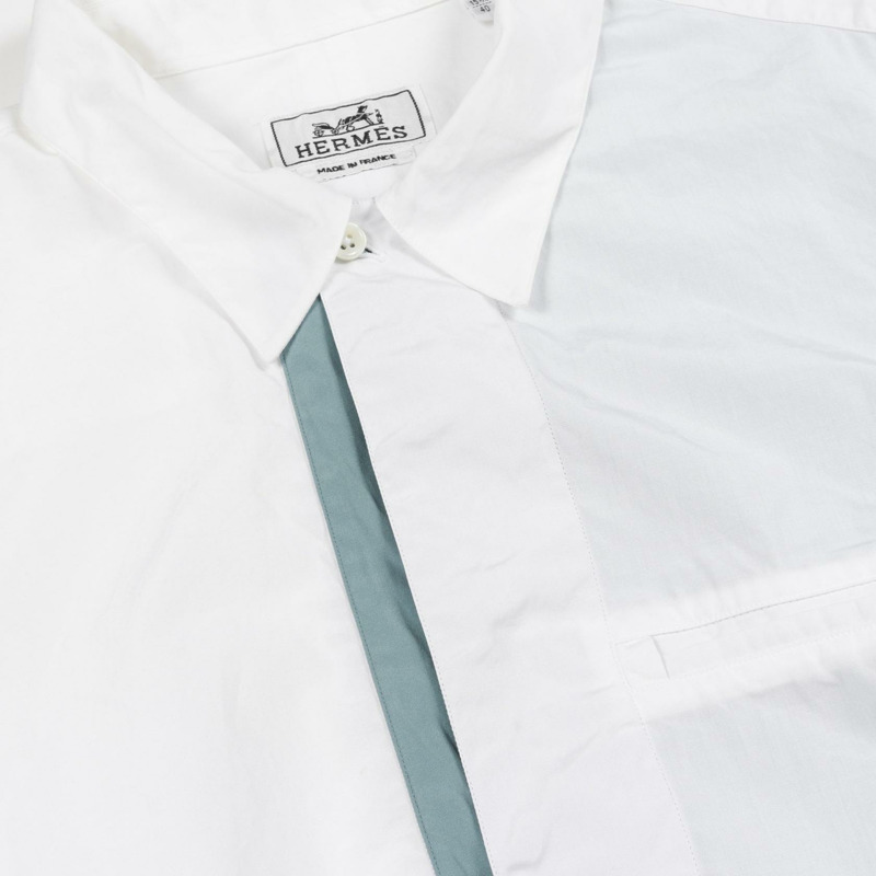 愛馬仕男士白色短袖棉質套頭衫(二手)#40-5