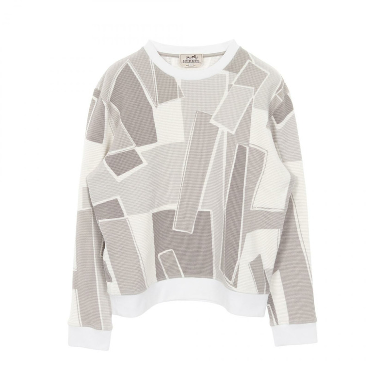 HERMES H Cinetic 運動衫 棉質 白色 灰色 多色 二手 男士 #S-0