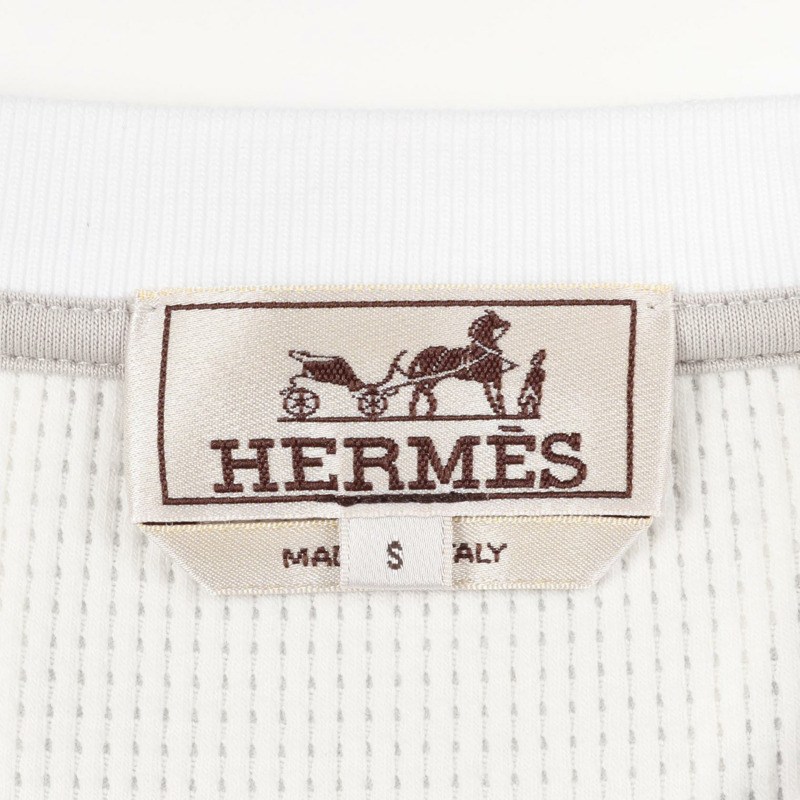 HERMES H Cinetic 運動衫 棉質 白色 灰色 多色 二手 男士 #S-2