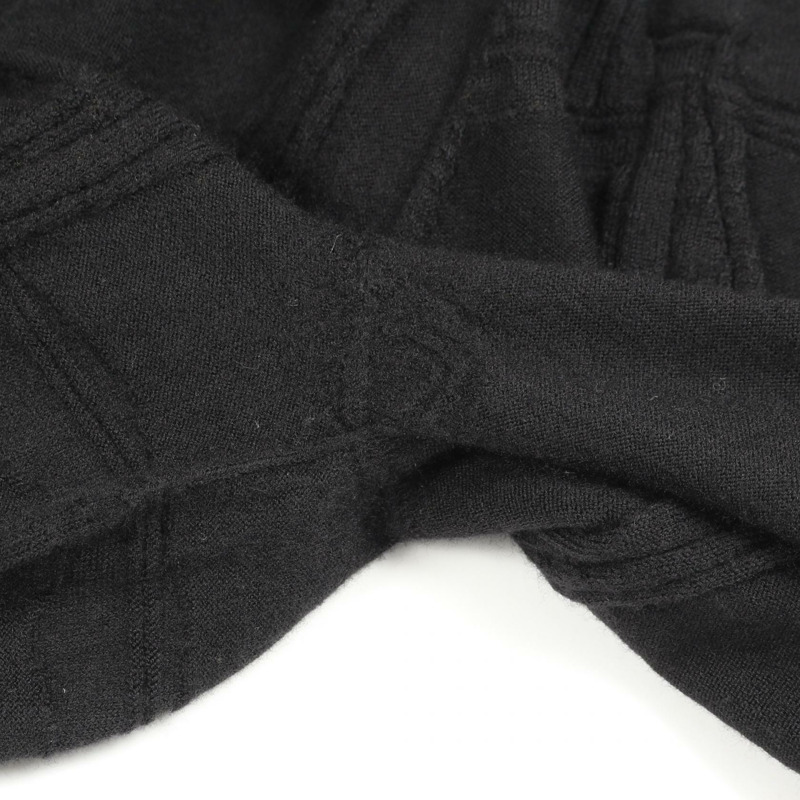 愛馬仕 Jeu de points harnais 針織毛衣羊毛衫 黑色 二手 男款 #S-4