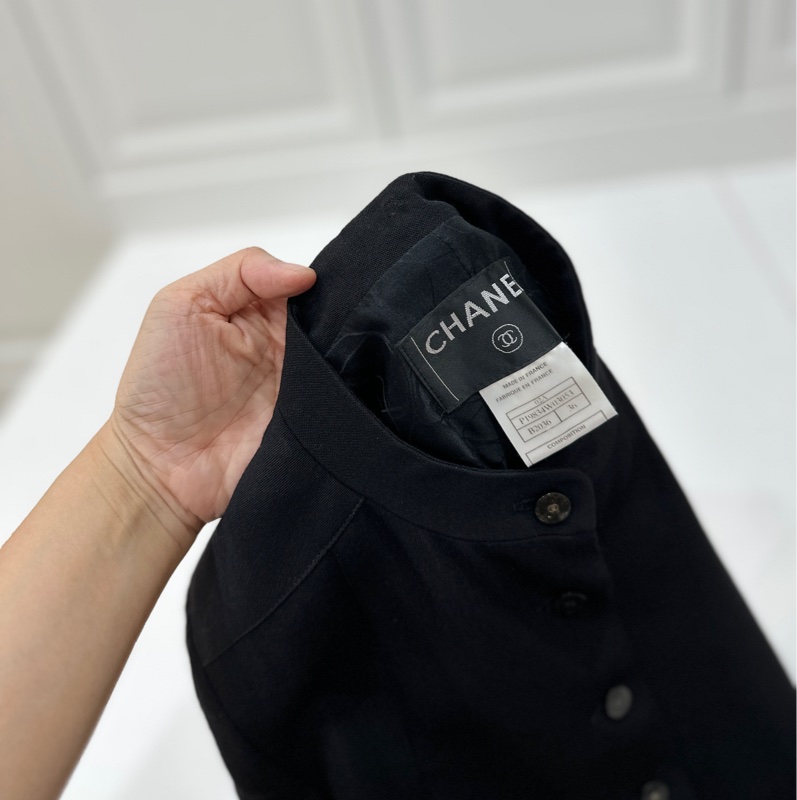 CHANEL 香奈兒 黑色 立領 西外 西裝外套 夾克 外套-8