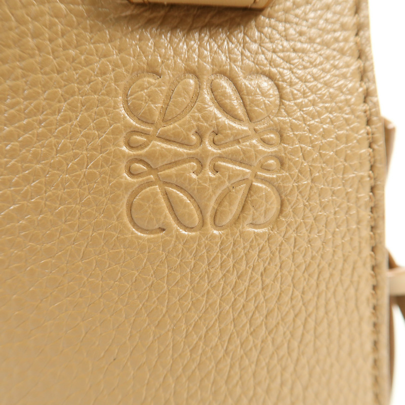 LOEWE 牛皮皮革Compact Hammock金扣手挽肩背兩用袋-5