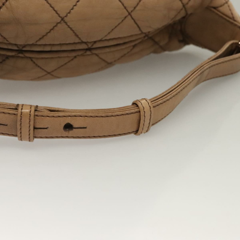 【日本直送】香奈兒 Wild Stitch 肩包 皮革 棕金色 CC 正品 yk19057-6