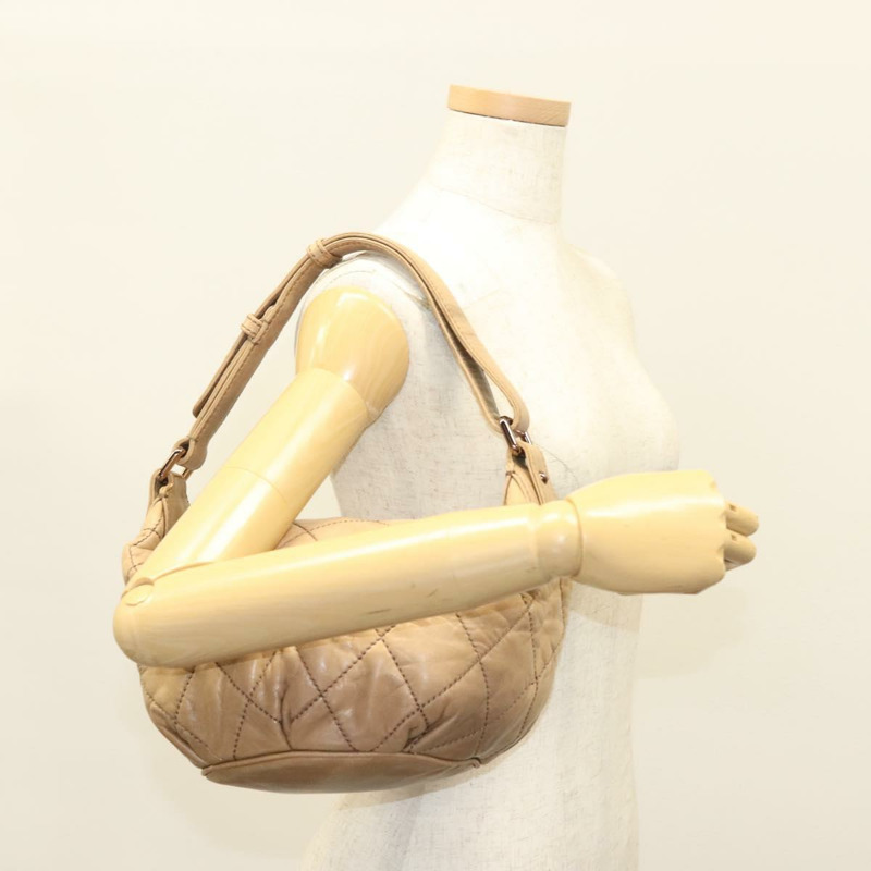 【日本直送】香奈兒 Wild Stitch 肩包 皮革 棕金色 CC 正品 yk19057-22