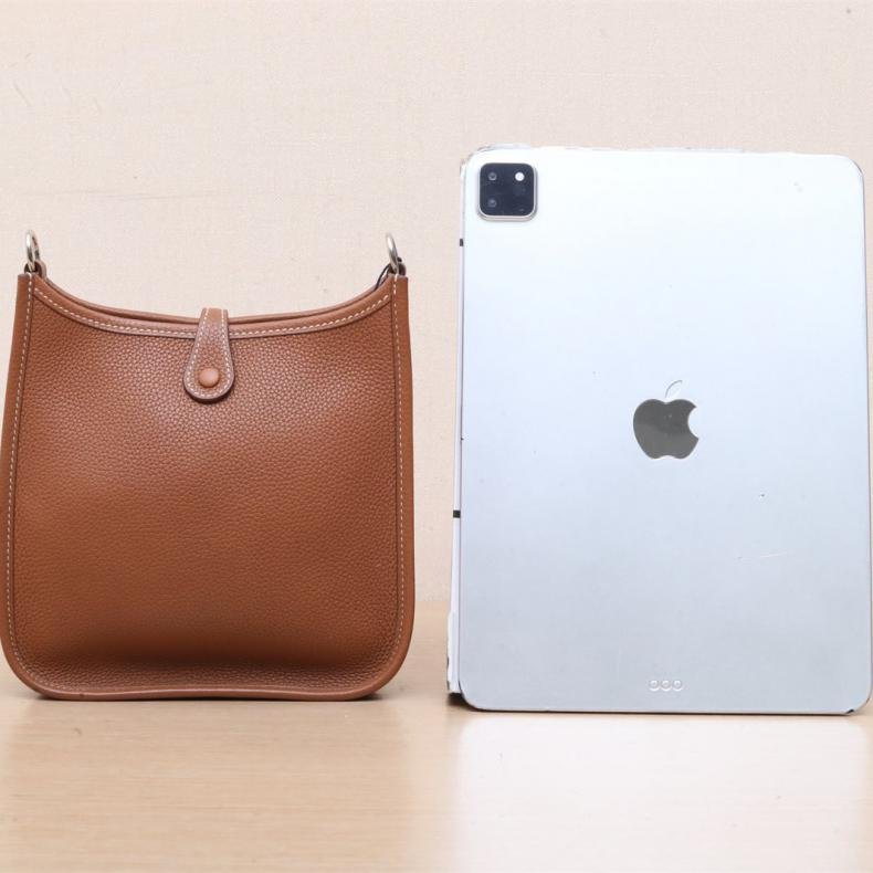 Evelyne Mini 16 37金 棕色 TC皮 D刻 銀扣-2