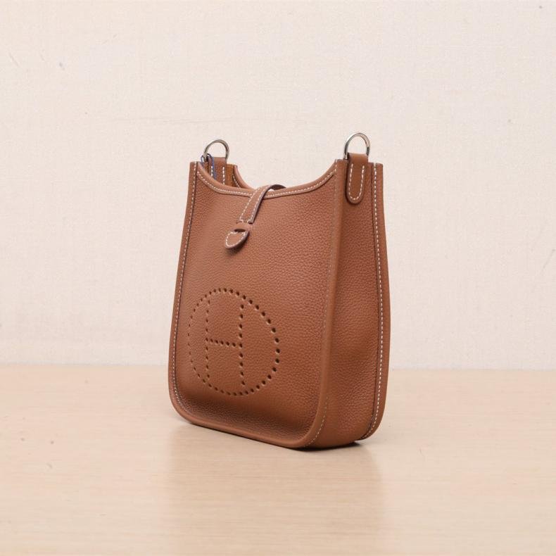 Evelyne Mini 16 37金 棕色 TC皮 D刻 銀扣-3