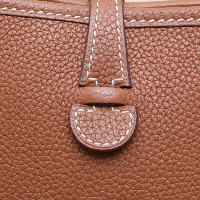 Evelyne Mini 16 37金 棕色 TC皮 D刻 銀扣-4