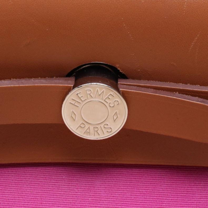 Herbag 31 L3玫瑰紫帆布/Hunter皮革 C刻 銀扣-3