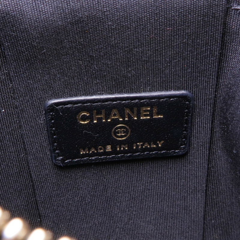 CHANEL 羊皮皮革Chain Shoulder金扣鏈帶肩背袋-9